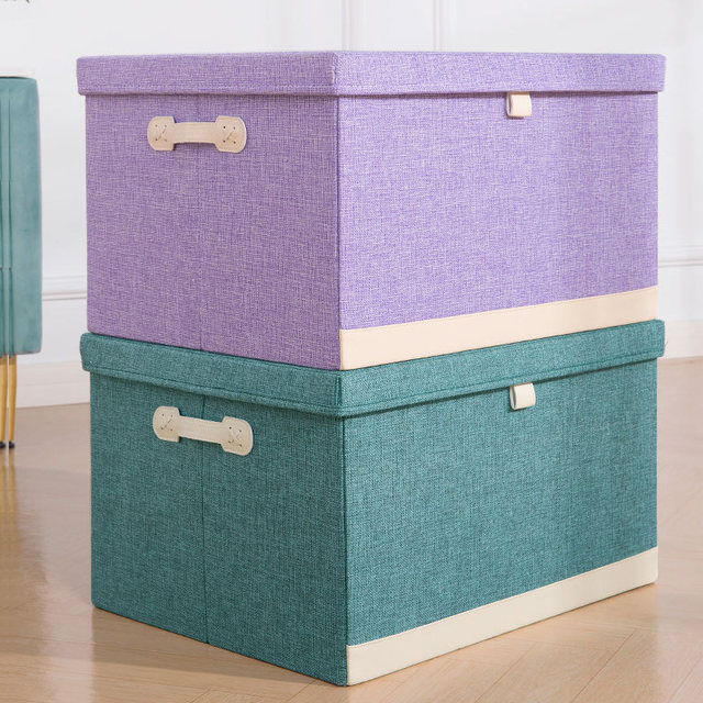Foldable large household fabric clothes storage box