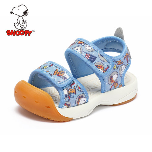 史努比儿童凉鞋男童包头凉鞋夏季新款小童防滑宝宝机能鞋子1-6岁3 - 图1