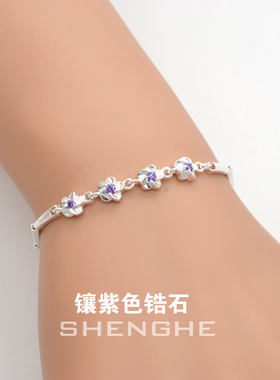 真银999纯银手链玫瑰花2023新款