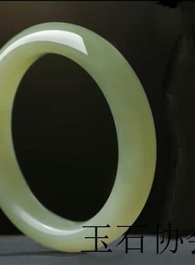 保真和田玉晴水手镯女款天然正品冰底青海料玉镯子浅青白玉平安镯