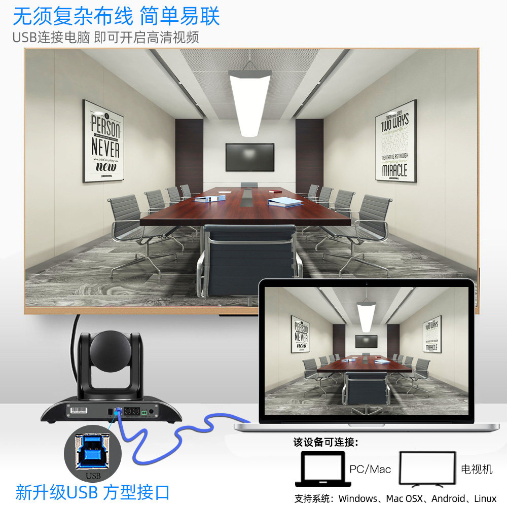 远程视频会议摄像机1080P高清摄像头10倍光学变焦USB免驱动广角无线蓝牙全向麦克风拾音器会议系统会议室套装