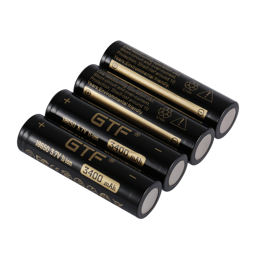 GTF 3.7V 18650 3400mAh 锂离子充电电池用于手电筒移动电源平头 - 图3