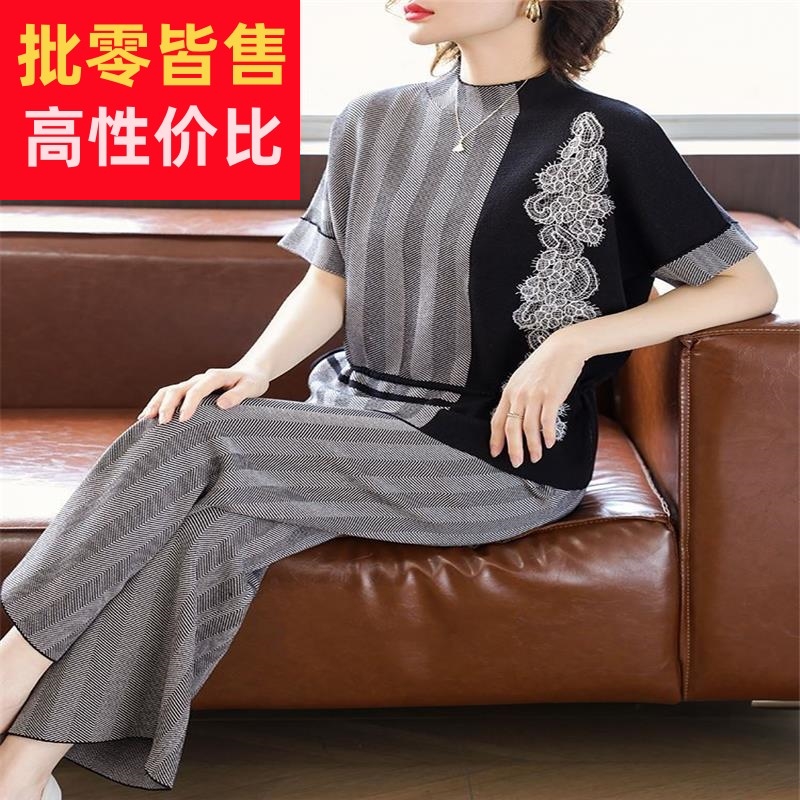 母亲节妈妈夏装洋气上衣服2024新款中老年女春夏季真丝运动服套装 - 图0