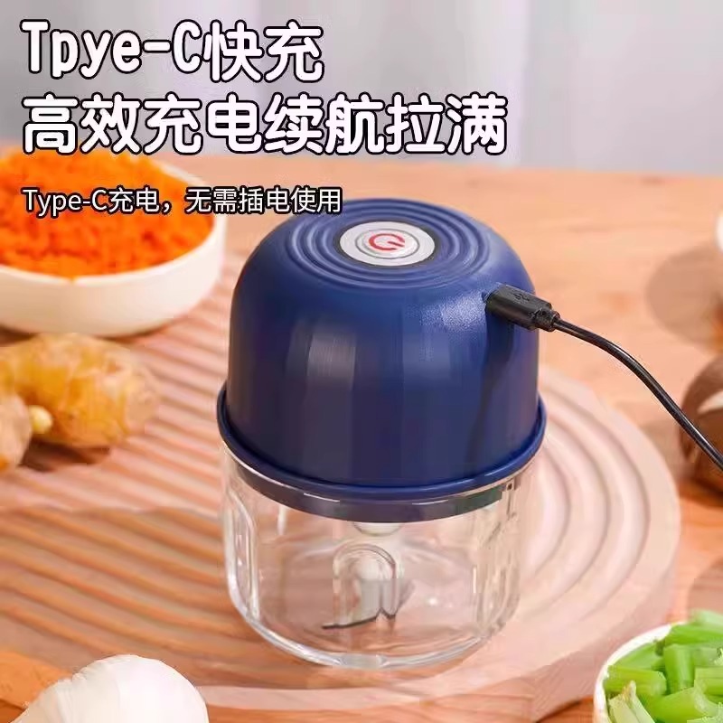 电动捣蒜神器蒜末打蒜器捣蒜搅碎机家用小型辅食绞肉机便携搅蒜器 - 图2