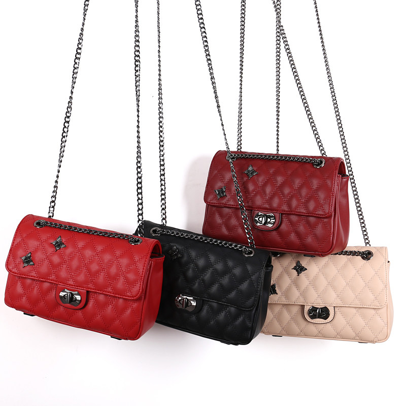 花花公子包包女2020新款菱格斜挎包 花花公子恒信女士包袋