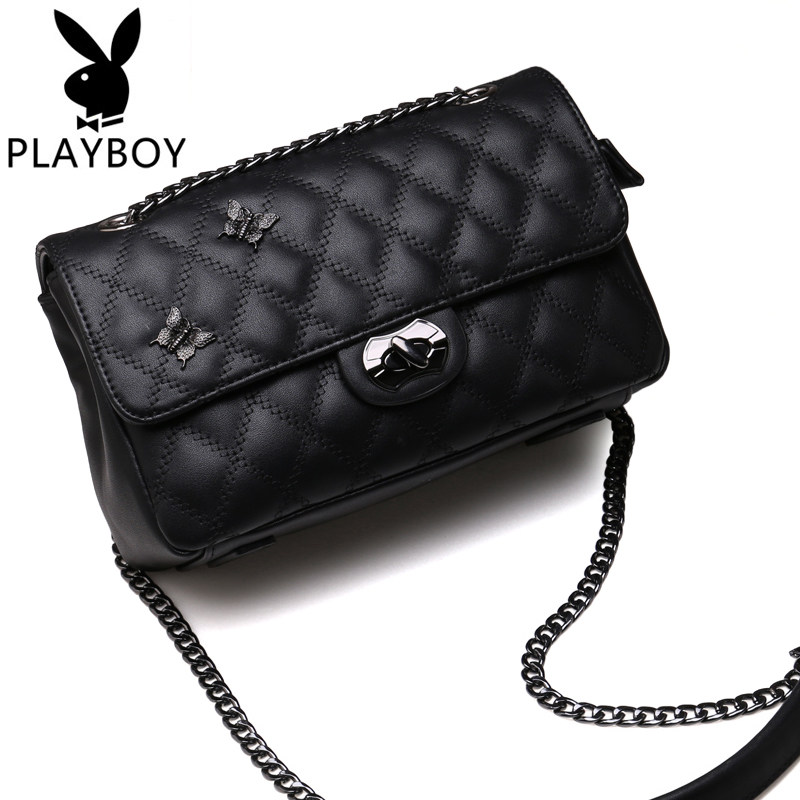 花花公子包包女2020新款菱格斜挎包 花花公子恒信女士包袋