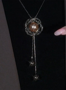 简约高端秋冬装饰项链长款毛衣链