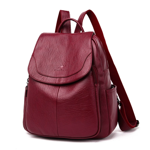 Рюкзак, универсальная вместительная и большая кожаная сумка через плечо, из натуральной кожи, коллекция 2022, в корейском стиле, в западном стиле, популярно в интернете