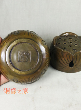 室内仿古风纯铜摆件熏香炉