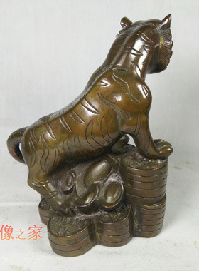 纯铜仿古风十二生肖老虎摆件