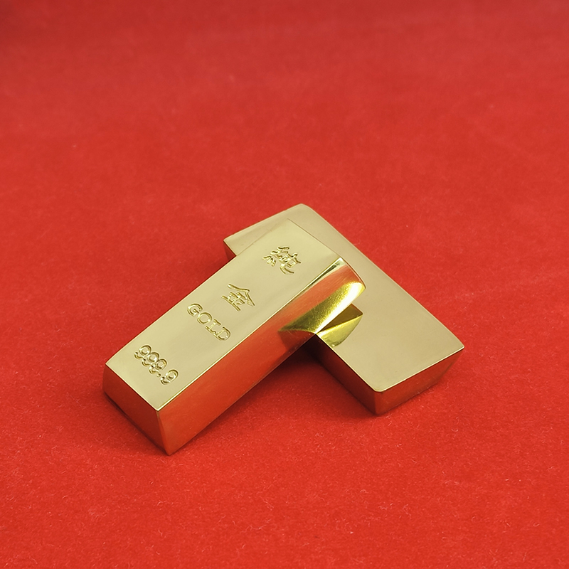 仿真金条金砖摆件招财金砖工艺装饰品仿真样品金砖铜金条礼品道具 - 图2