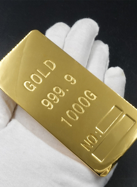 仿真定制镀金梯形银行投资道具