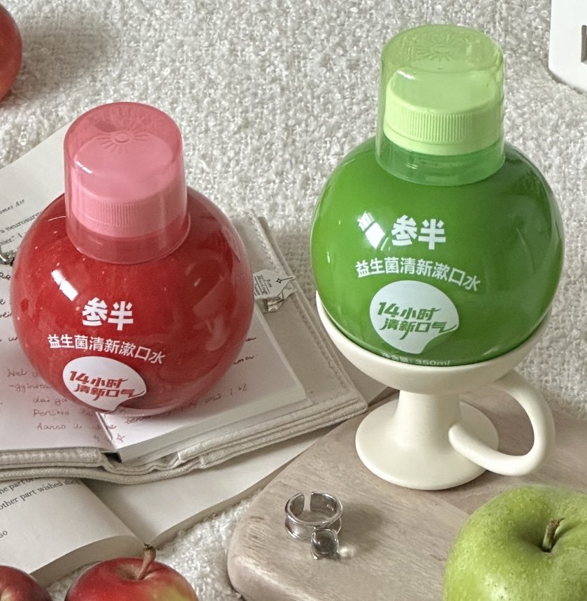 满嘴苹果味呢！参半苹果漱口水益生菌瓶装持久清新果味留香防蛀,淘宝优惠券,粉丝福利购,淘宝优惠卷