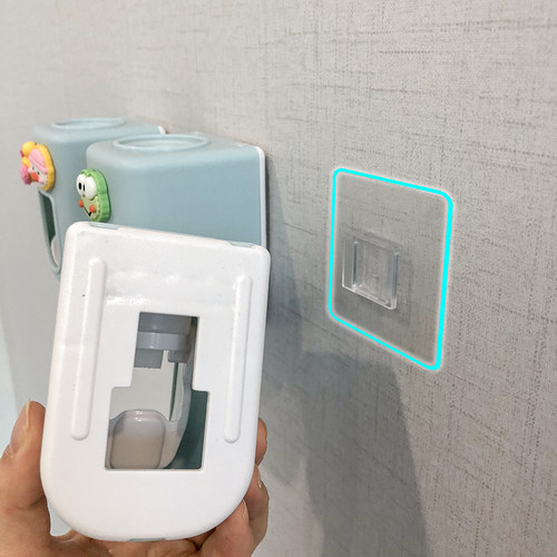 儿童卡通可爱创意挤牙膏器神器壁挂式粘贴免打孔牙膏挤压器置物架 - 图0