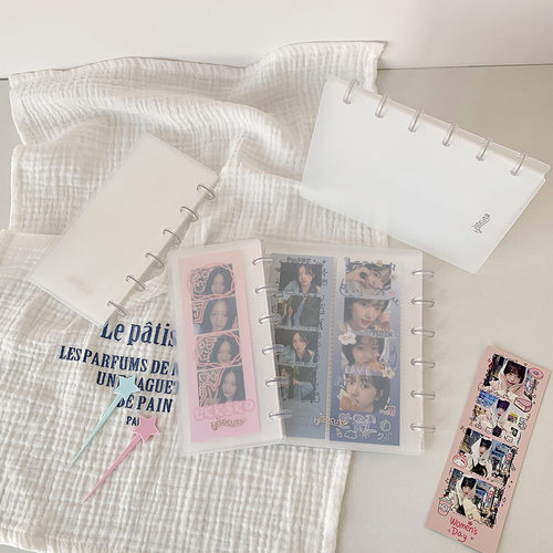 简约人生四格活页卡册四宫格相册收蘑菇扣追星爱豆照片小卡收纳册 - 图1