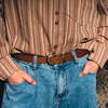 Retro handmade genuine leather cow belt for men and women denim work clothes