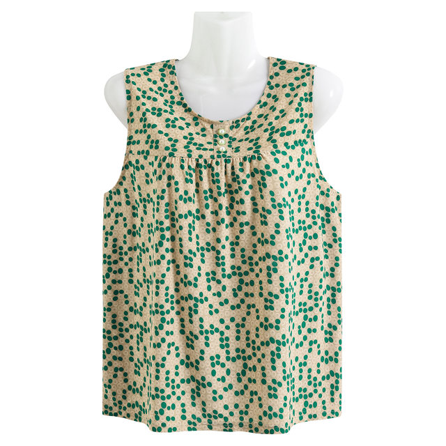 Top old lady ice silk summer floral mom sleeveless