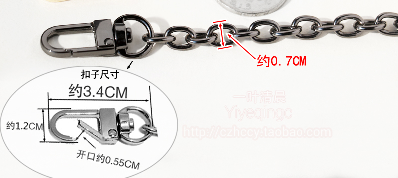 DIY手工链条配件简约扣 7mm金属细链O型链装饰挂件基础连浅金色-图0