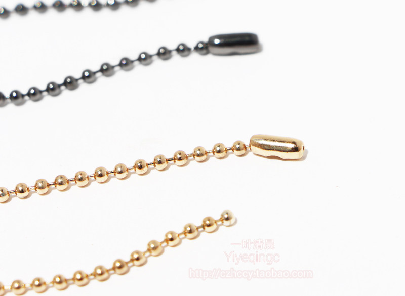 DIY封釉电镀浅金色2mm直径铜珠材料10CM长度珠链 包挂配件珠子链,淘宝优惠券,粉丝福利购,淘宝优惠卷