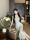 MIMO DK homemade new Chinese national style improved water droplet shell sleeve cheongsam cheongsam gentle and cold sensation dressing
