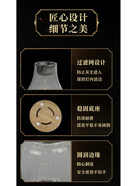 玻璃香薰灯隔火沉香熏香炉悟道静坐打禅打坐檀香蜡烛台罩家用室内