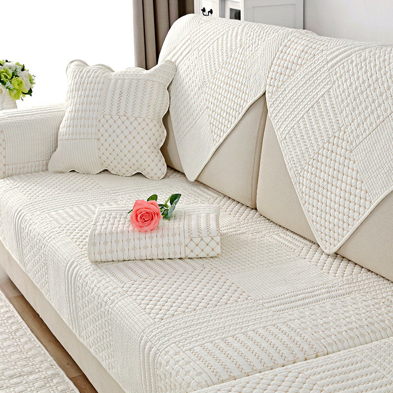 全棉沙发垫四季防滑盖布巾纯色罩 锦绣安娜沙发垫