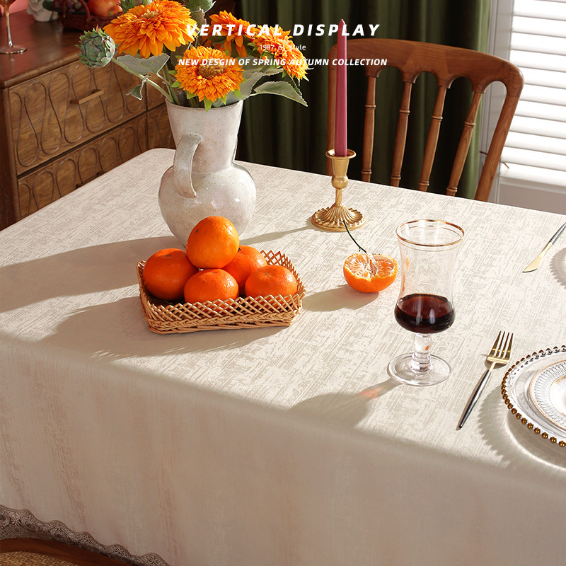 轻奢高级感美式田园长方形餐桌布 锦绣安娜桌布