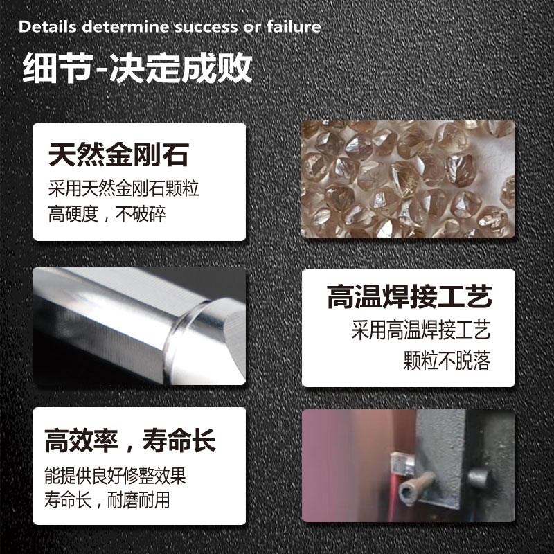 比利耐尔方头金刚笔砂轮修整器耐用手持刀A6A8FR10FR16FR18FR88 - 图0