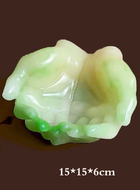 厂家直销可来样生产高档玉石居家酒店收纳烟灰缸植物盆栽面摆件