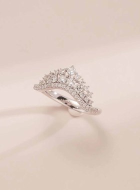 简约韩国皇冠指环开口女法式轻奢高级感精致网红甜美礼物手饰配饰