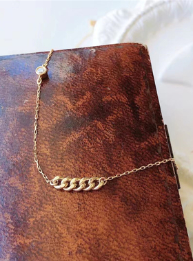 欧美风小清新项链女ins简约气质百搭网红颈饰镀18K锁骨链直播热卖