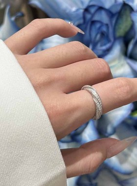 重工旋涡戒指女气质百搭简约满钻戒甜美网红礼物七夕情人节高级感