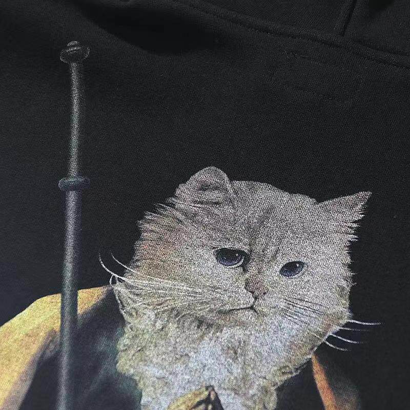 美国潮牌RIPNDIP 贱猫中指猫卫衣NERMUS祈祷僧侣情侣款保暖外套-RIPNDIP 