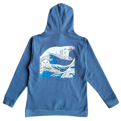 冬装美潮ripndip 贱猫卫衣the Great Wave 浮世绘神奈川冲浪里 虎窝淘