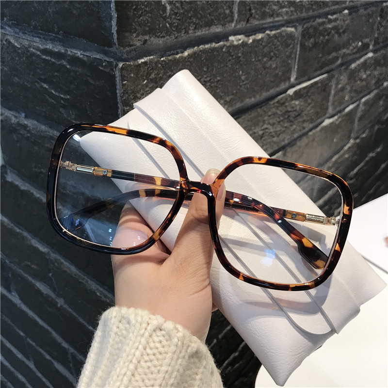 韩版超大框方形显瘦平光镜 复古可配近视眼镜框ins网红女素颜眼镜,淘宝优惠券,粉丝福利购,淘宝优惠卷