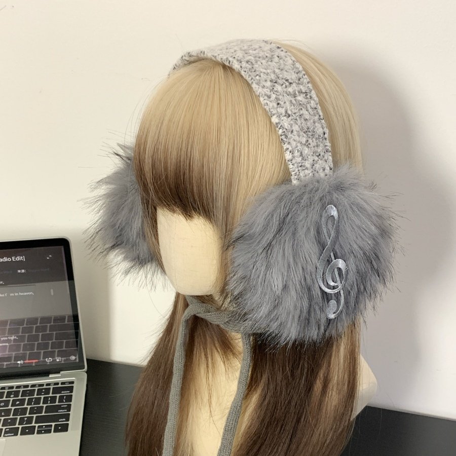 日系音符毛绒耳罩女韩版防寒保暖耳捂子时尚耳暖ins小众绑带耳套,淘宝优惠券,粉丝福利购,淘宝优惠卷