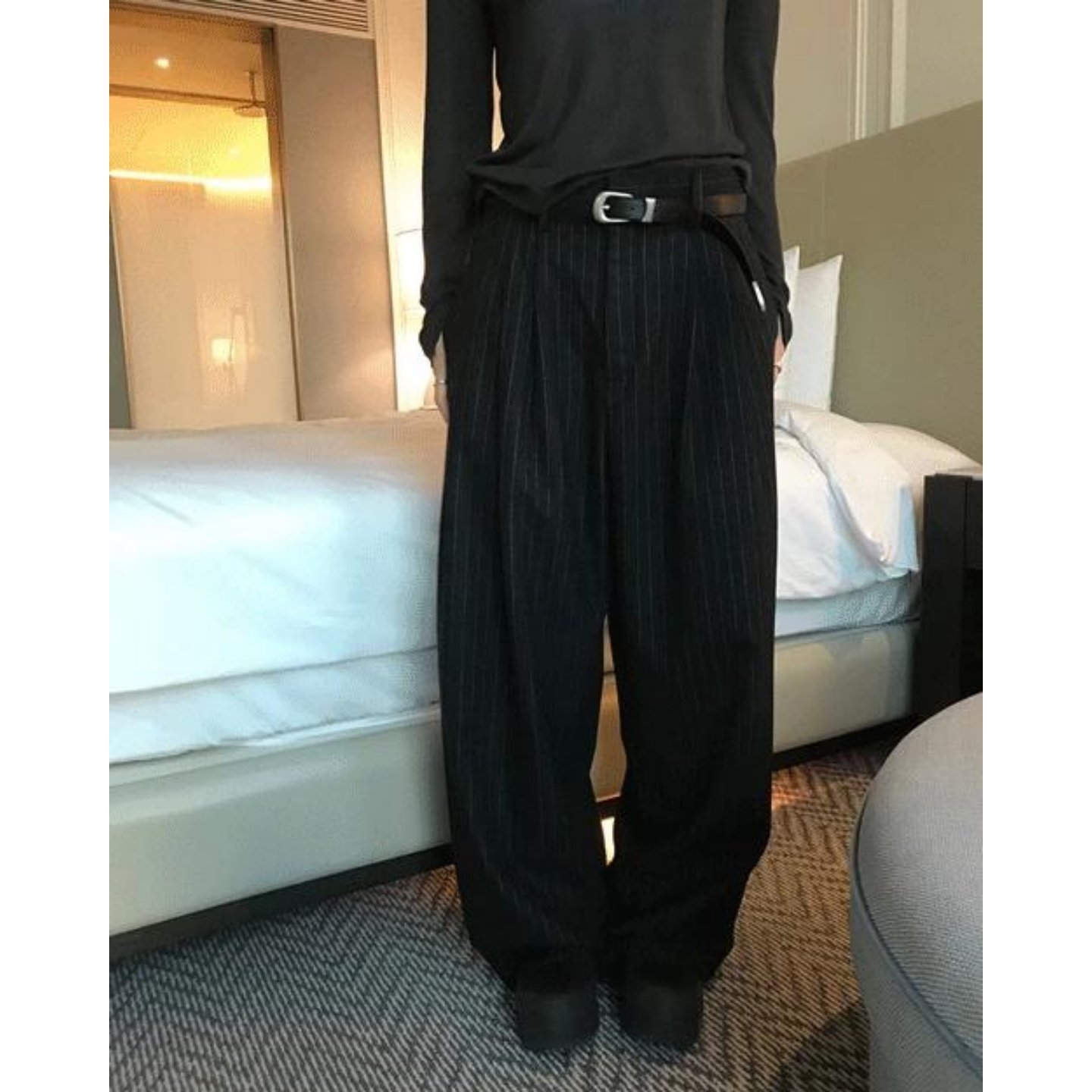 MRDONG韩国代购男女抓绒毛呢五色垂感直落宽腿休闲长裤高腰显瘦范,淘宝优惠券,粉丝福利购,淘宝优惠卷