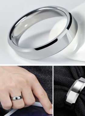 钛钢光面反光看牌戒指