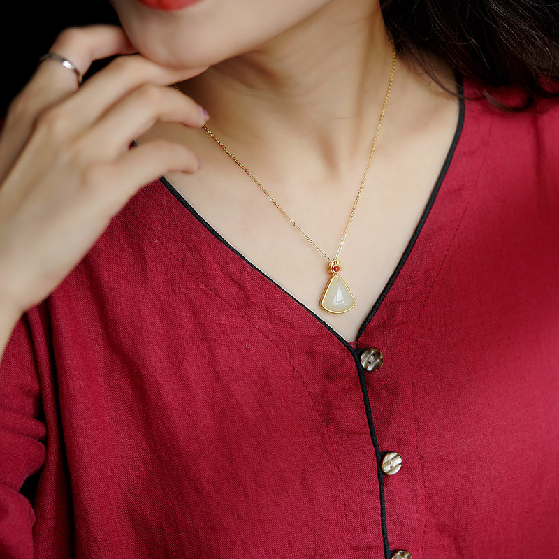 水滴平安如意小吊坠小巧女款和田玉 赏峰饰品项坠/吊坠