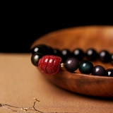 Браслет из натурального камня подходит для мужчин и женщин, аксессуар, цвета киновари