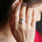 Кольцо, модный регулируемый дизайнерский серебряный браслет, серебро 925 пробы, на указательный палец