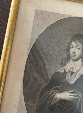 中古vintage实木版画复古装饰