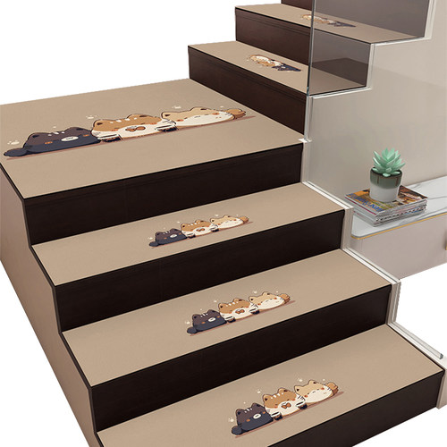 硅藻泥卡通楼梯踏步垫台阶防滑免胶塑胶地板革高端台阶隔音脚垫 - 图3