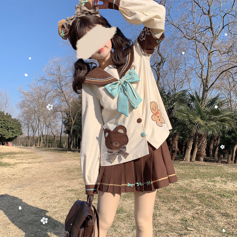【熊仔饼干】原创正版JK制服套装可爱幼稚园水手服日系学生校服-图2