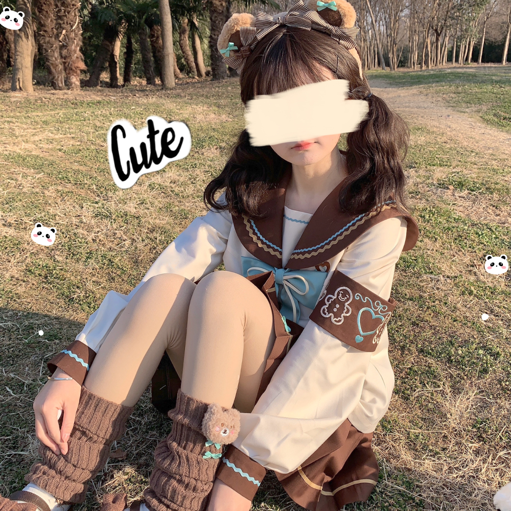 【熊仔饼干】原创正版JK制服套装可爱幼稚园水手服日系学生校服-图1