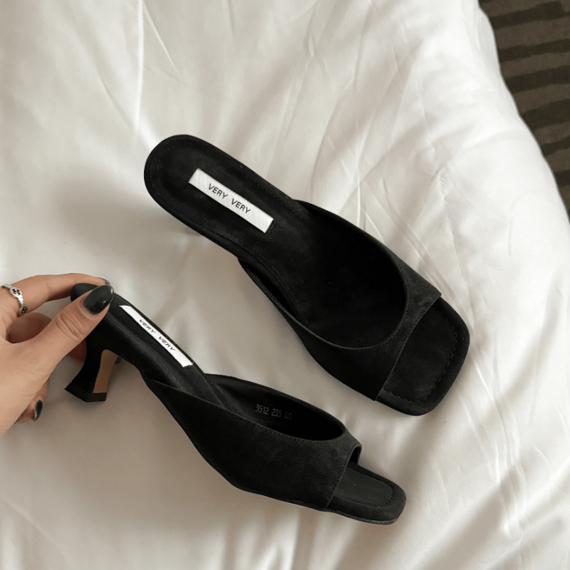 韩国东大门夏季新款性感一字带露趾小猫跟粉色外穿凉拖鞋女,淘宝优惠券,粉丝福利购,淘宝优惠卷