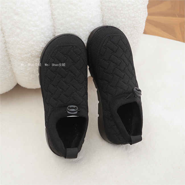 Wei Shao女鞋冬季加绒保暖一脚蹬棉鞋休闲抽绳奶奶鞋工作鞋,淘宝优惠券,粉丝福利购,淘宝优惠卷