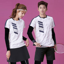 New badminton suit mens and womens sports contest suit autumn and winter print tennis volleyball clothes table tennis clothes custom-made