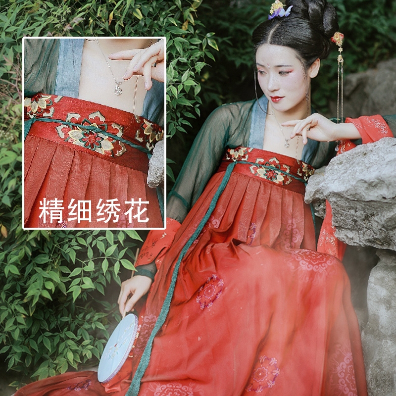 水晶伊人十七坊服饰旗舰店凤歌鸢齐胸襦裙汉服春夏秋冬女装大摆裙绣花齐胸古装女服装仙女1