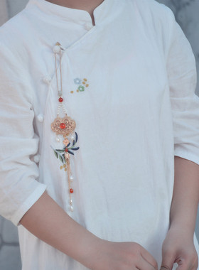 幽澜阁铜镀金珍珠流苏挂件可调节